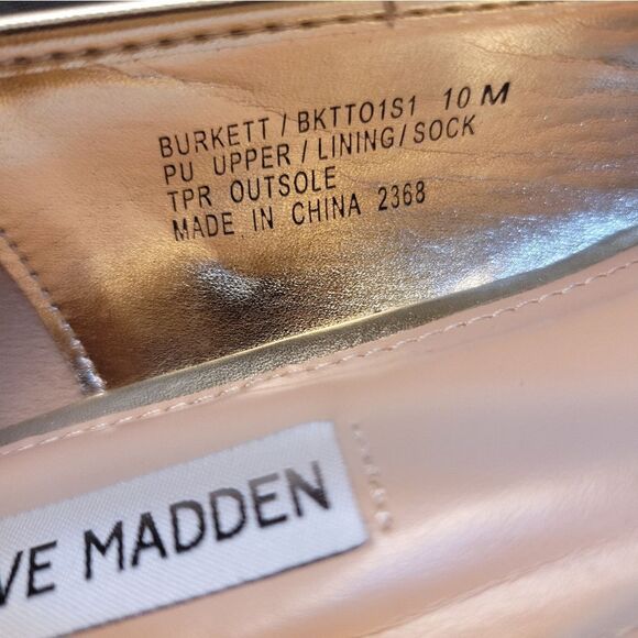 BRAND NEW STEVE MADDEN BALLET WITH STRAP CHIC GOLD MARY JANE - Picture 6 of 14